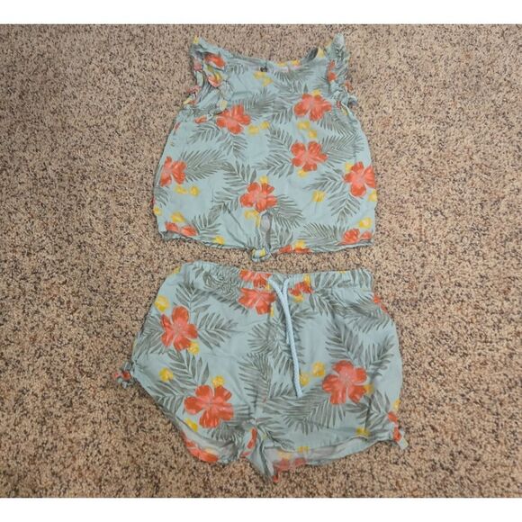 Okie Dokie Tropical Floral Set in Blue and Pink 5t - Picture 1 of 9